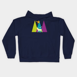 Deer with triangles and star Kids Hoodie